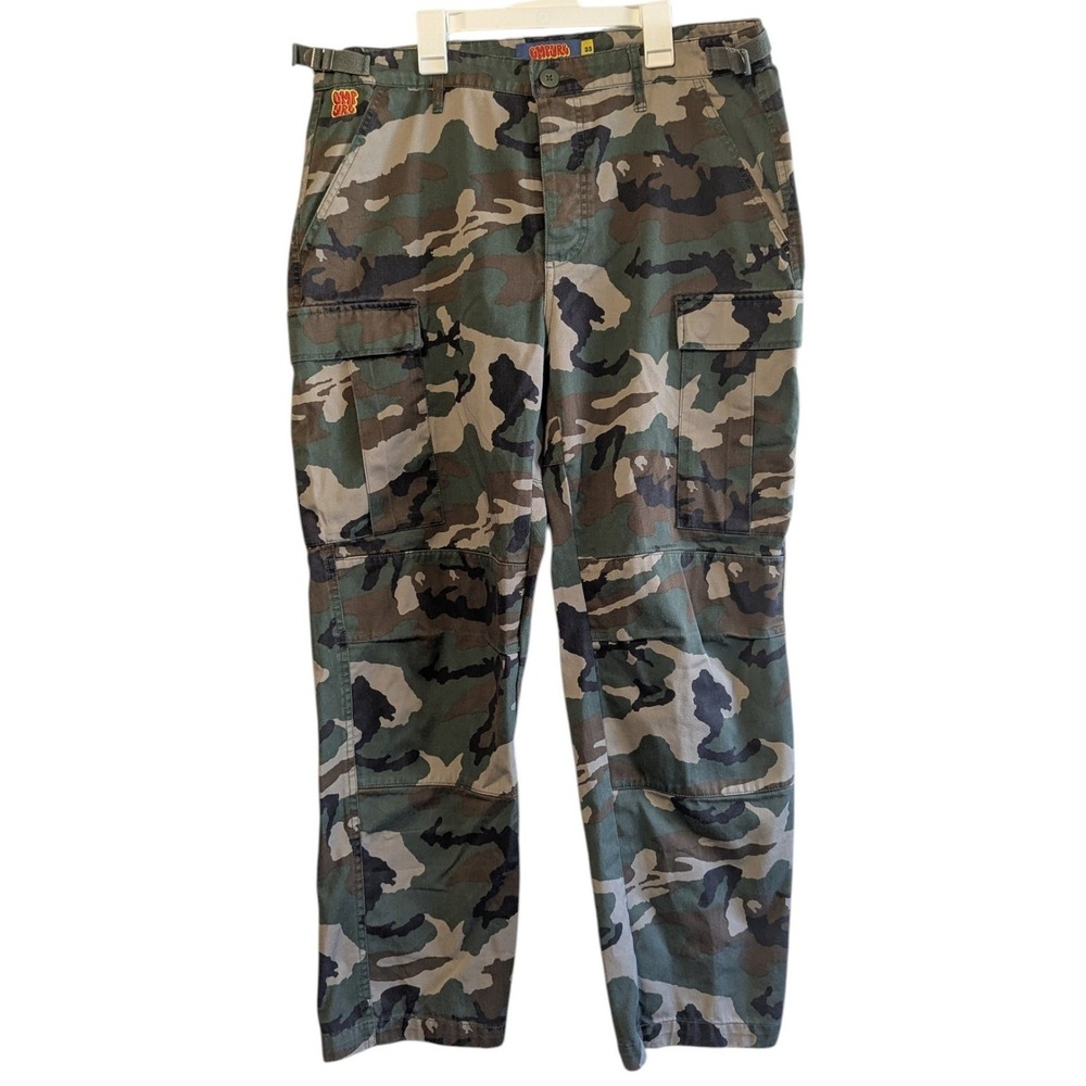 Empyre Relax Mens Camo Cargo Pants Woodland Camouflage Skater Trousers Size 33